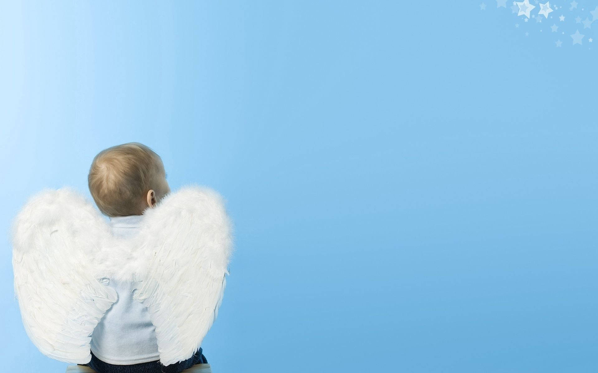Angels In Heaven Baby Blue Background Wallpaper