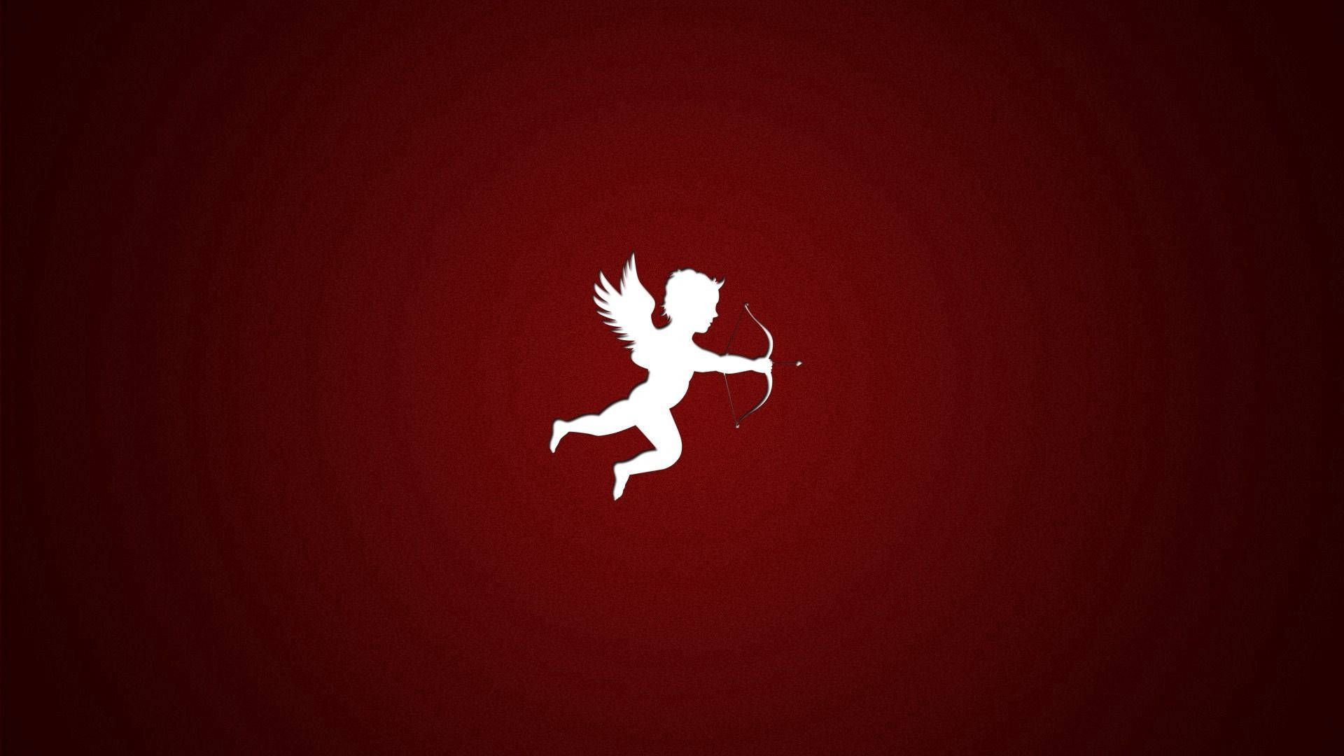 Angels In Heaven Cupid Red Background Wallpaper