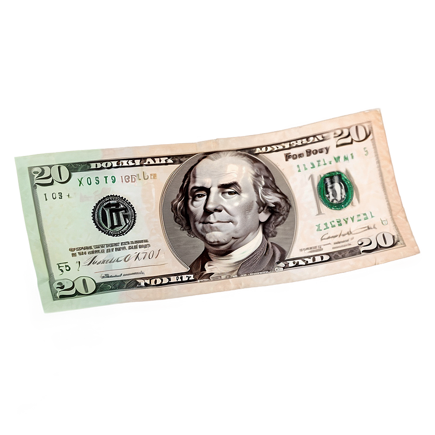 Angled View 20 Dollar Note Png 60 PNG