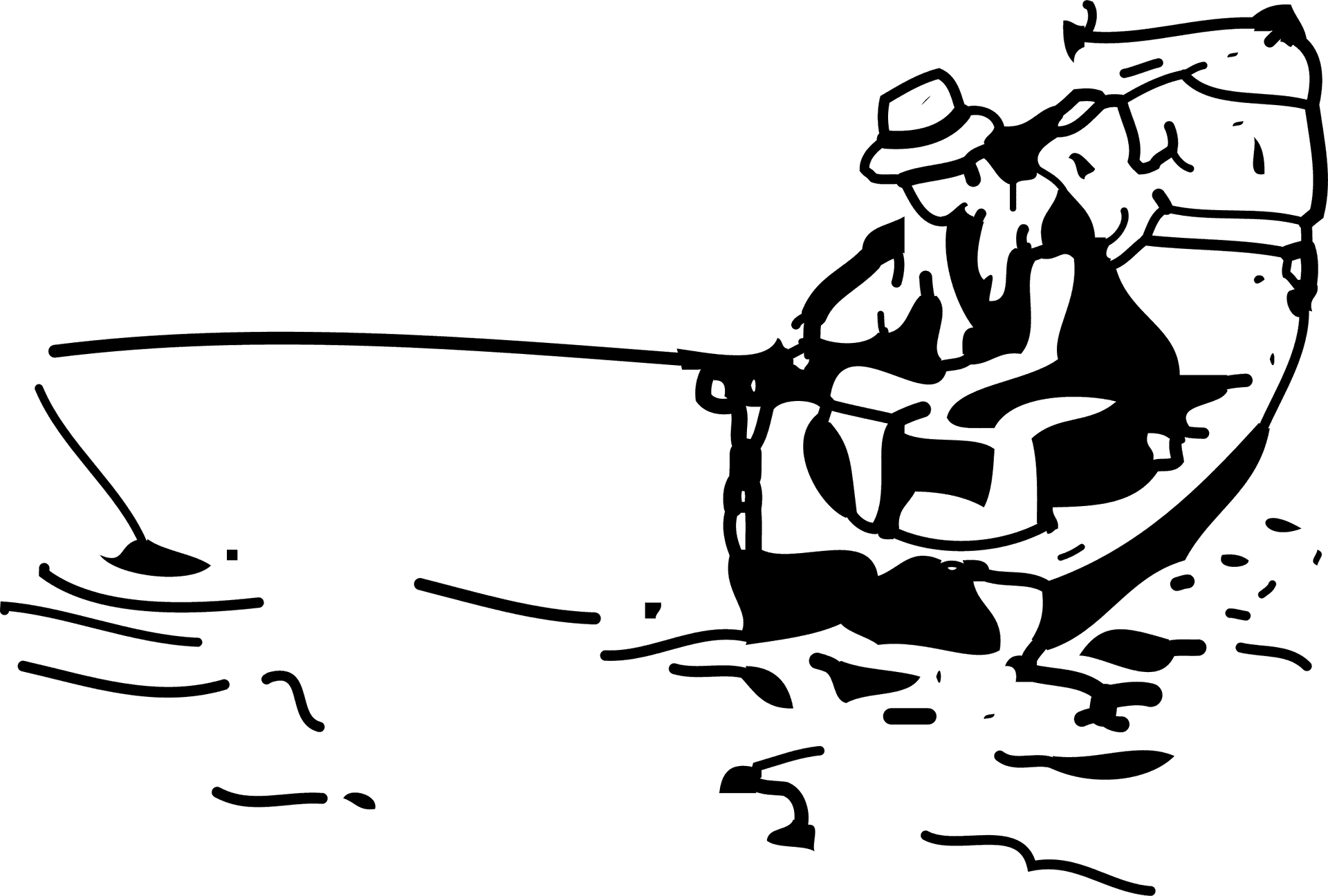 Anglerin Boat Fishing Silhouette PNG