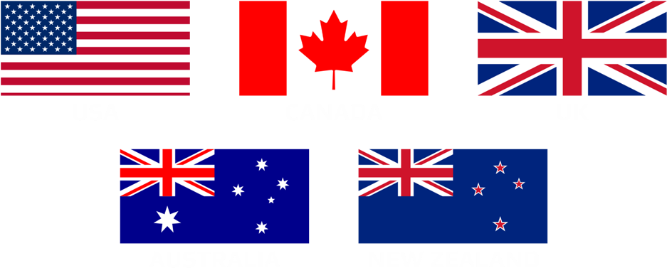 Anglophone Countries Flags PNG