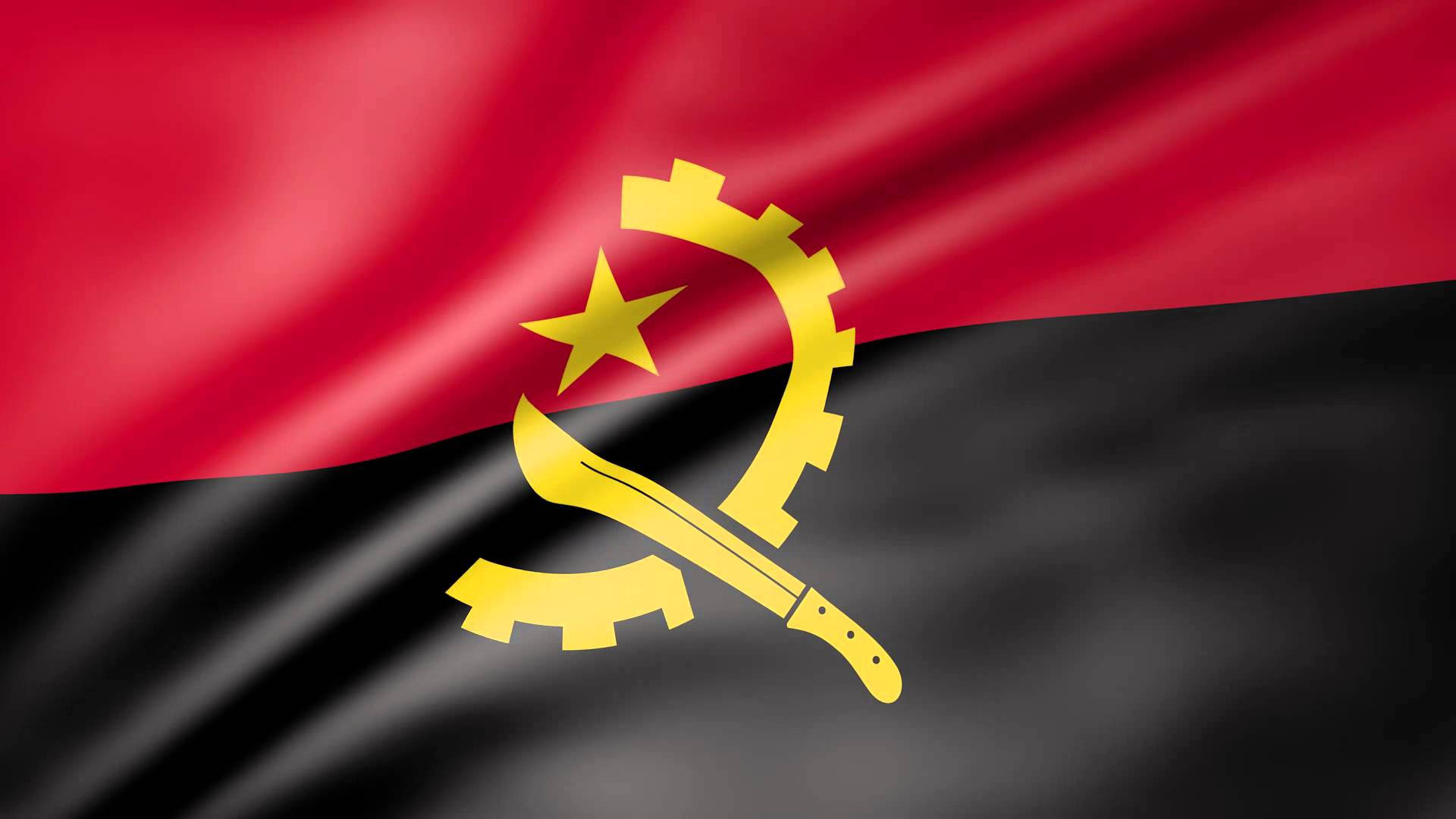 Nyd et livagtigt 3D-flagtapet af Angola. Wallpaper