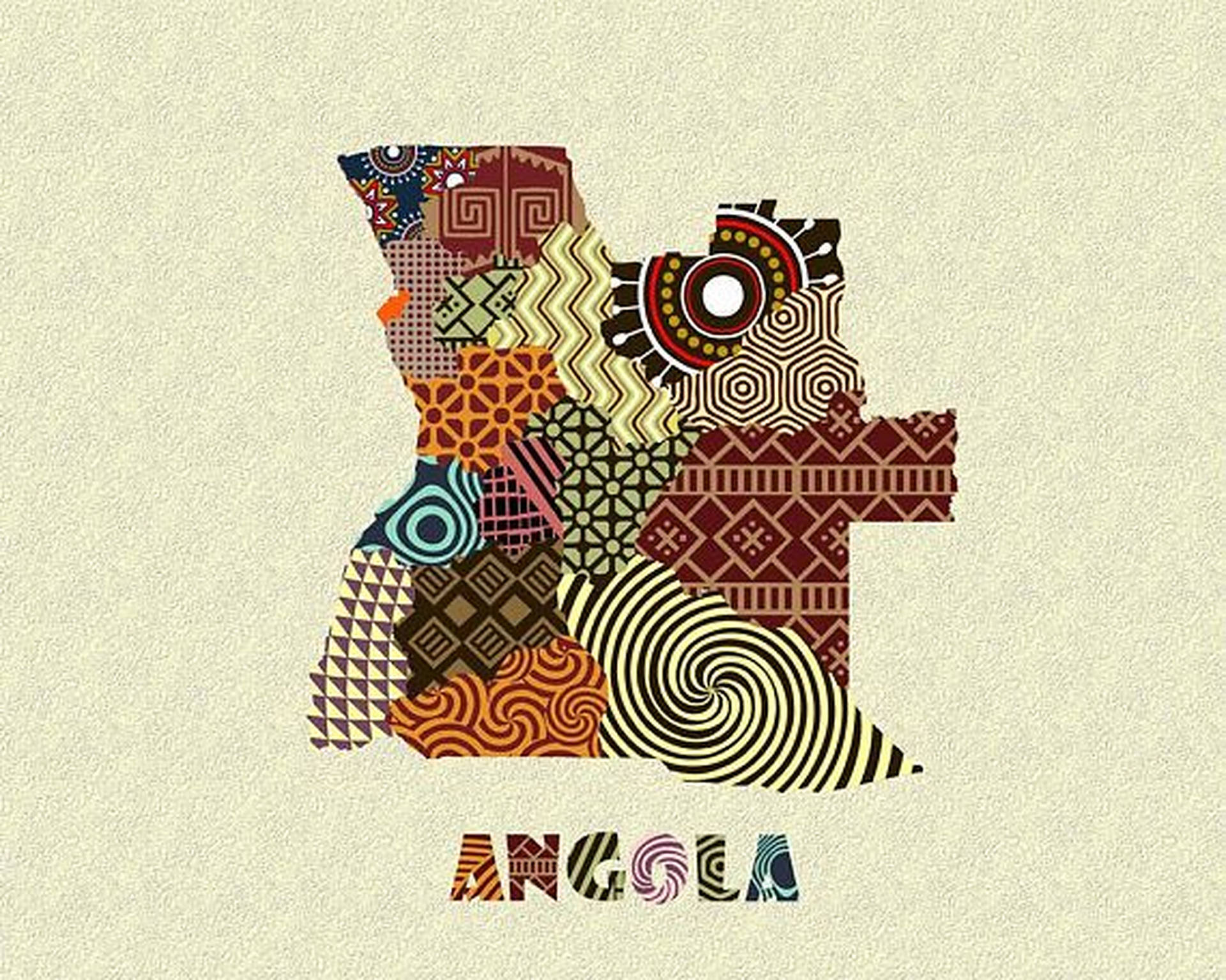 Angola Colorful Map Art Wallpaper