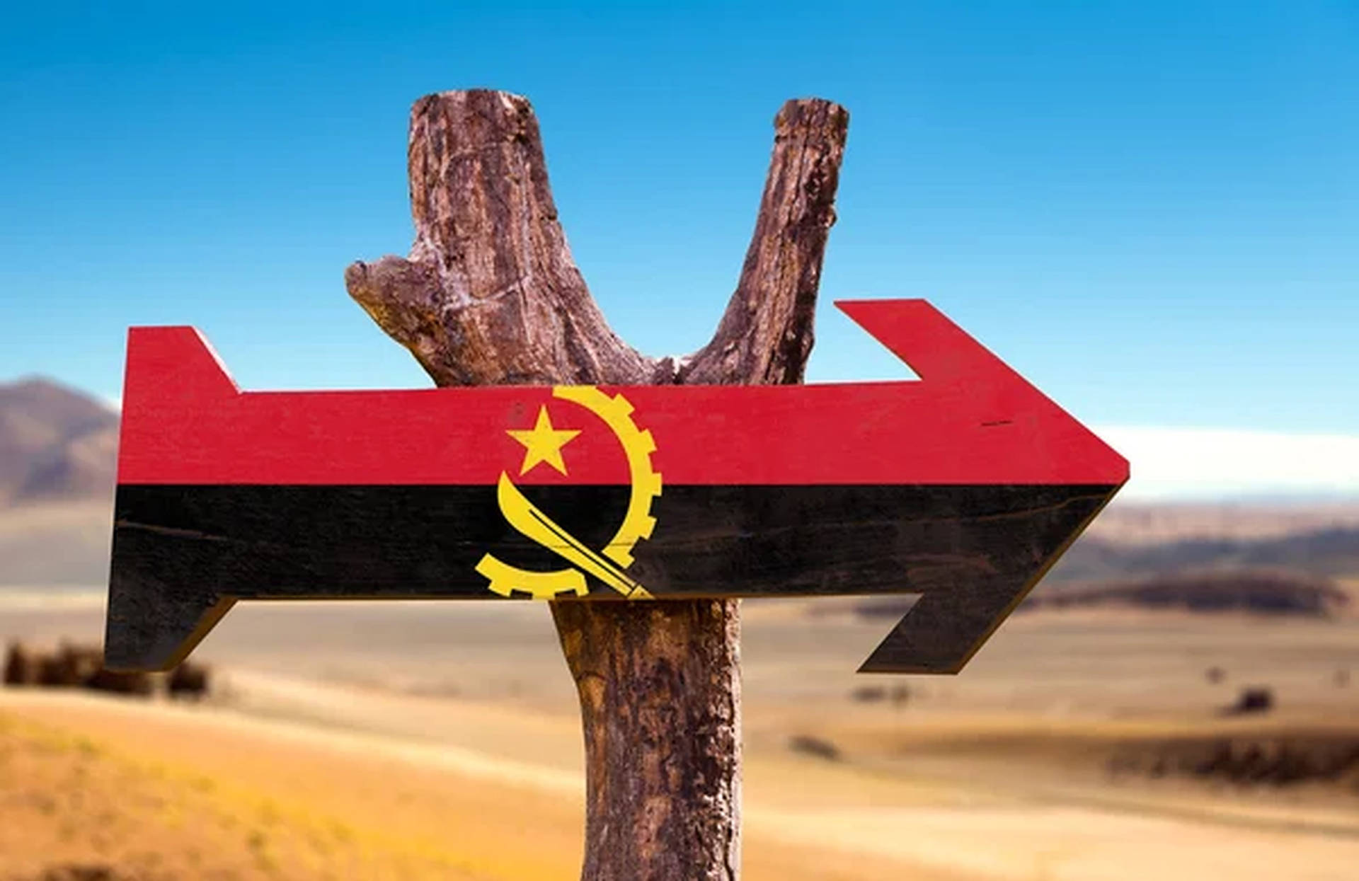 Angola Flag Arrow Wallpaper