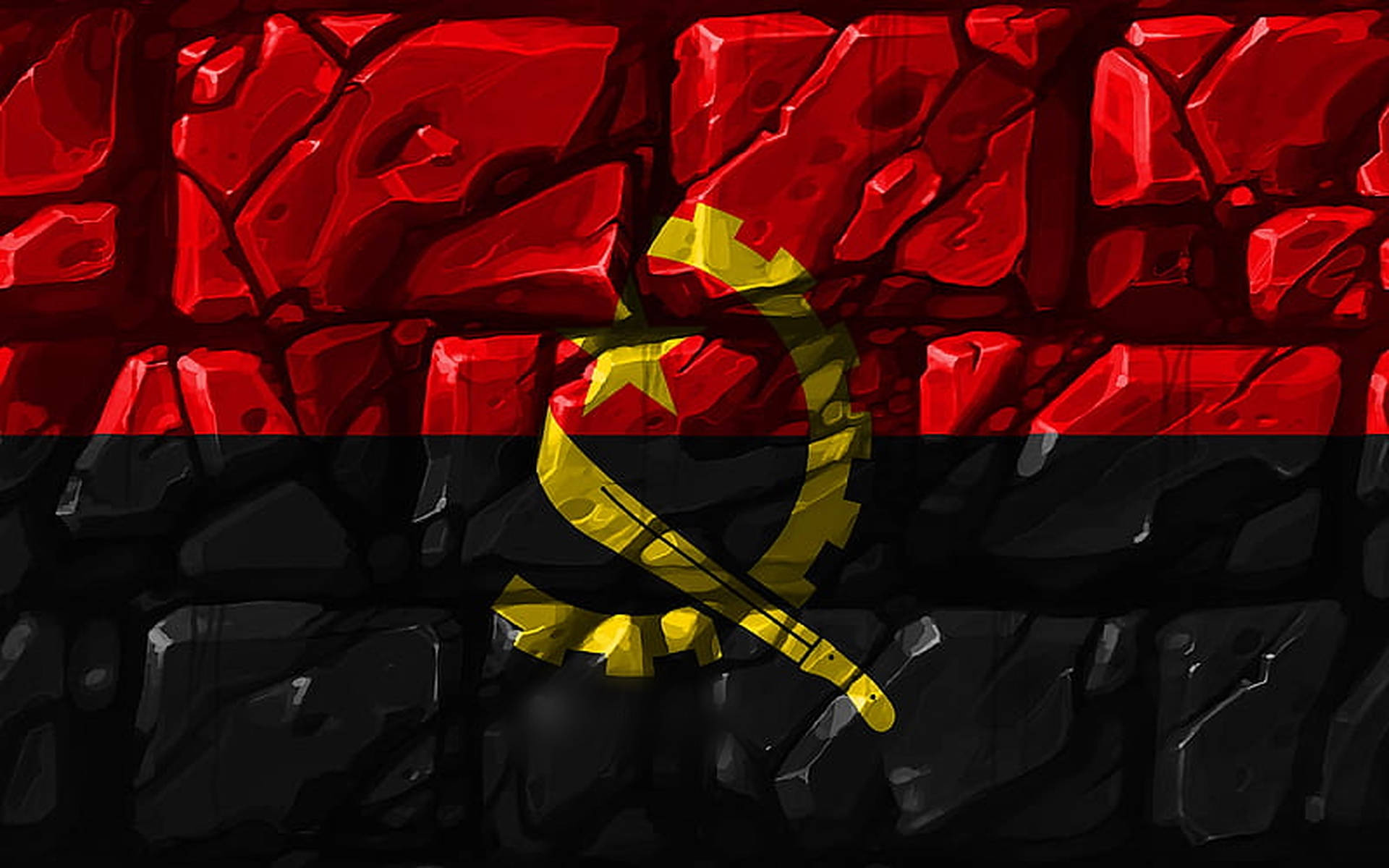 Angola Flag Mursten Illustration Wallpaper