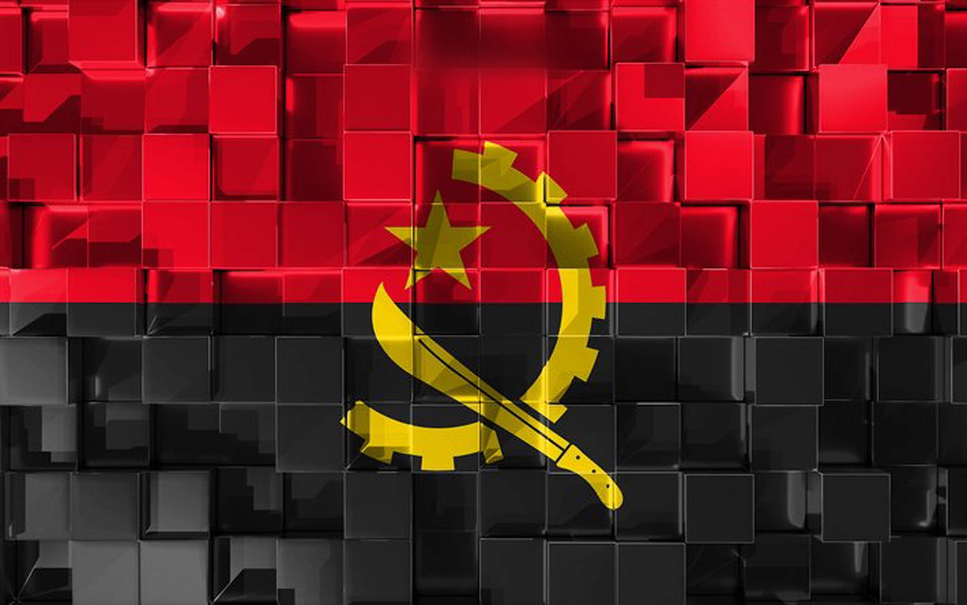 Angola Flag Cube Art Wallpaper