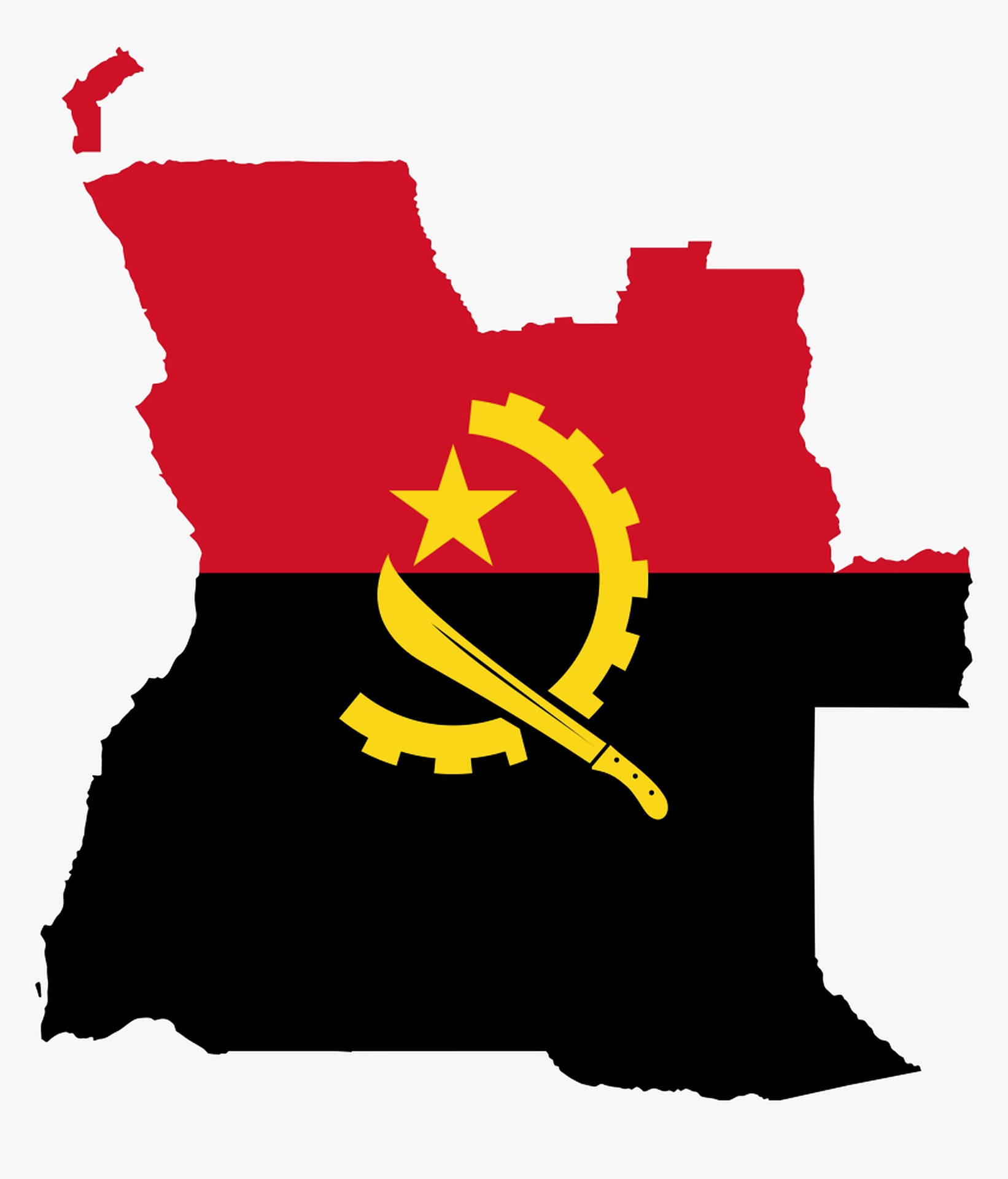 Angolanischeflagge Geographische Karte Wallpaper