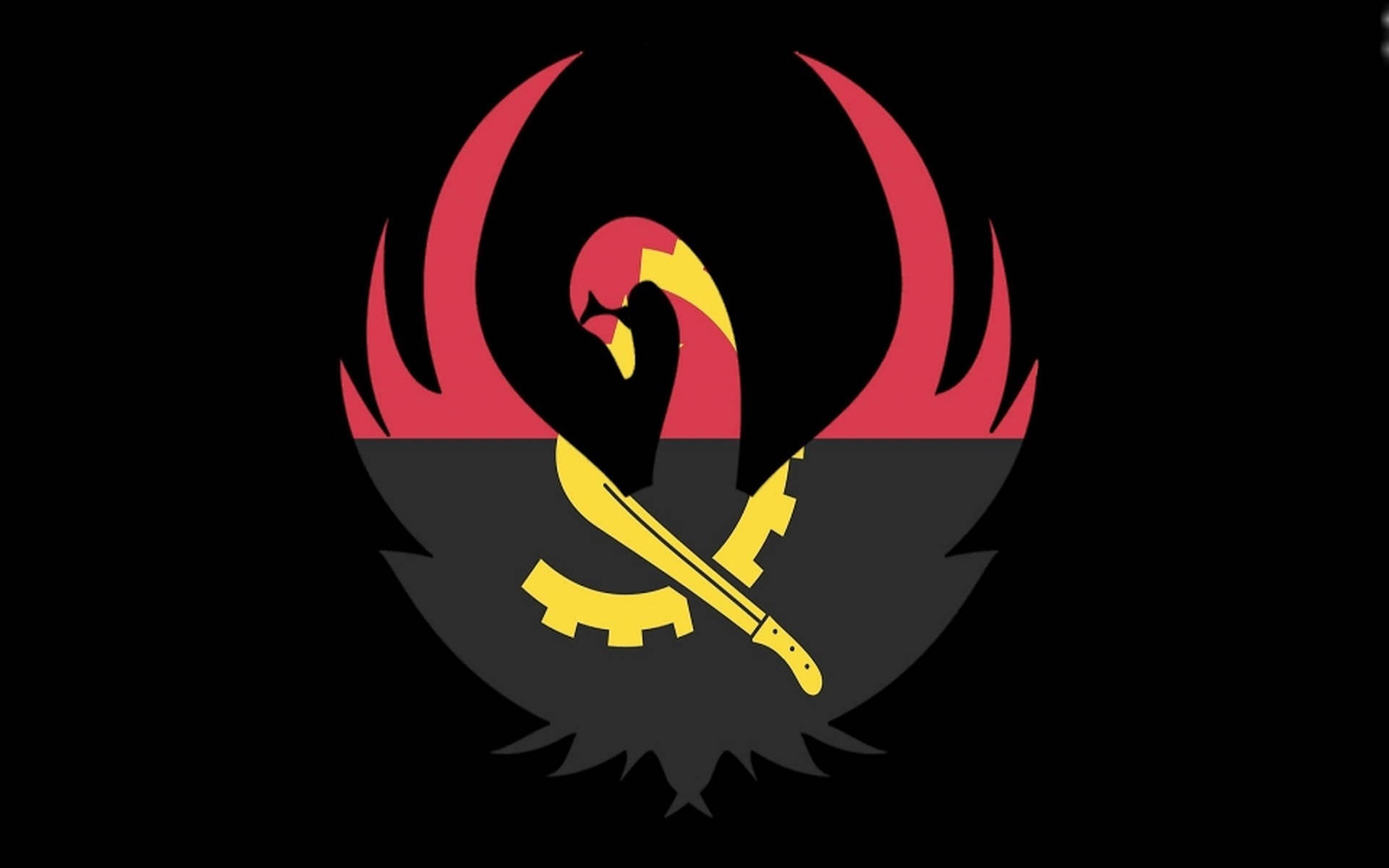 Angola Flag Swan Wallpaper
