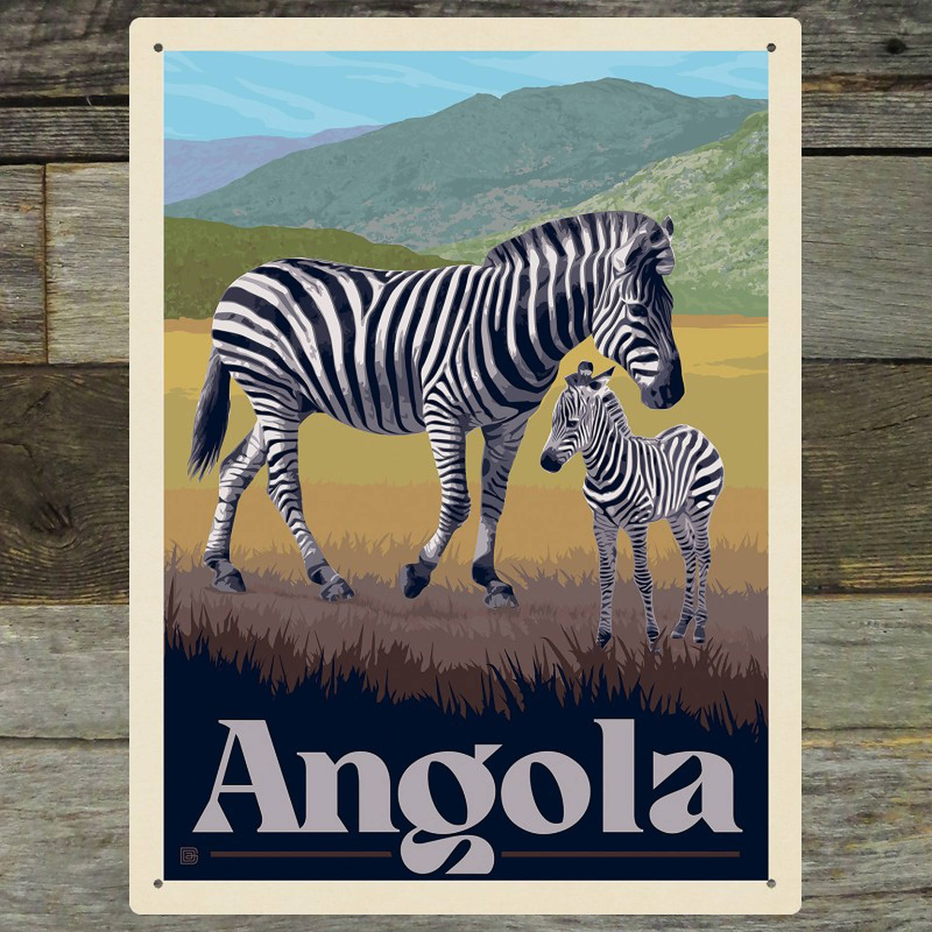 Angola Poster With Zebra Wallpaper