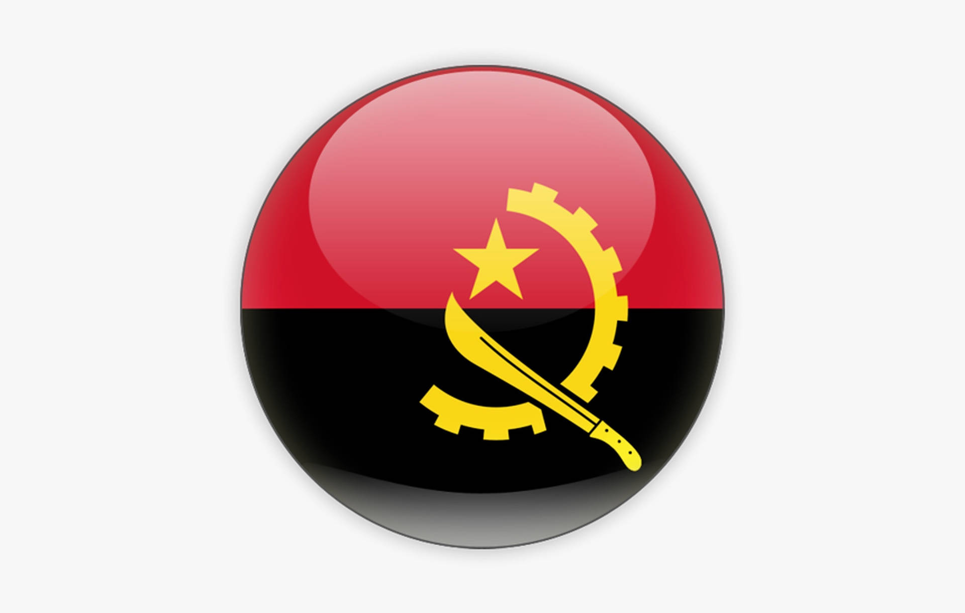 Angola Rund Flag, dit land på skrivebordet. Wallpaper