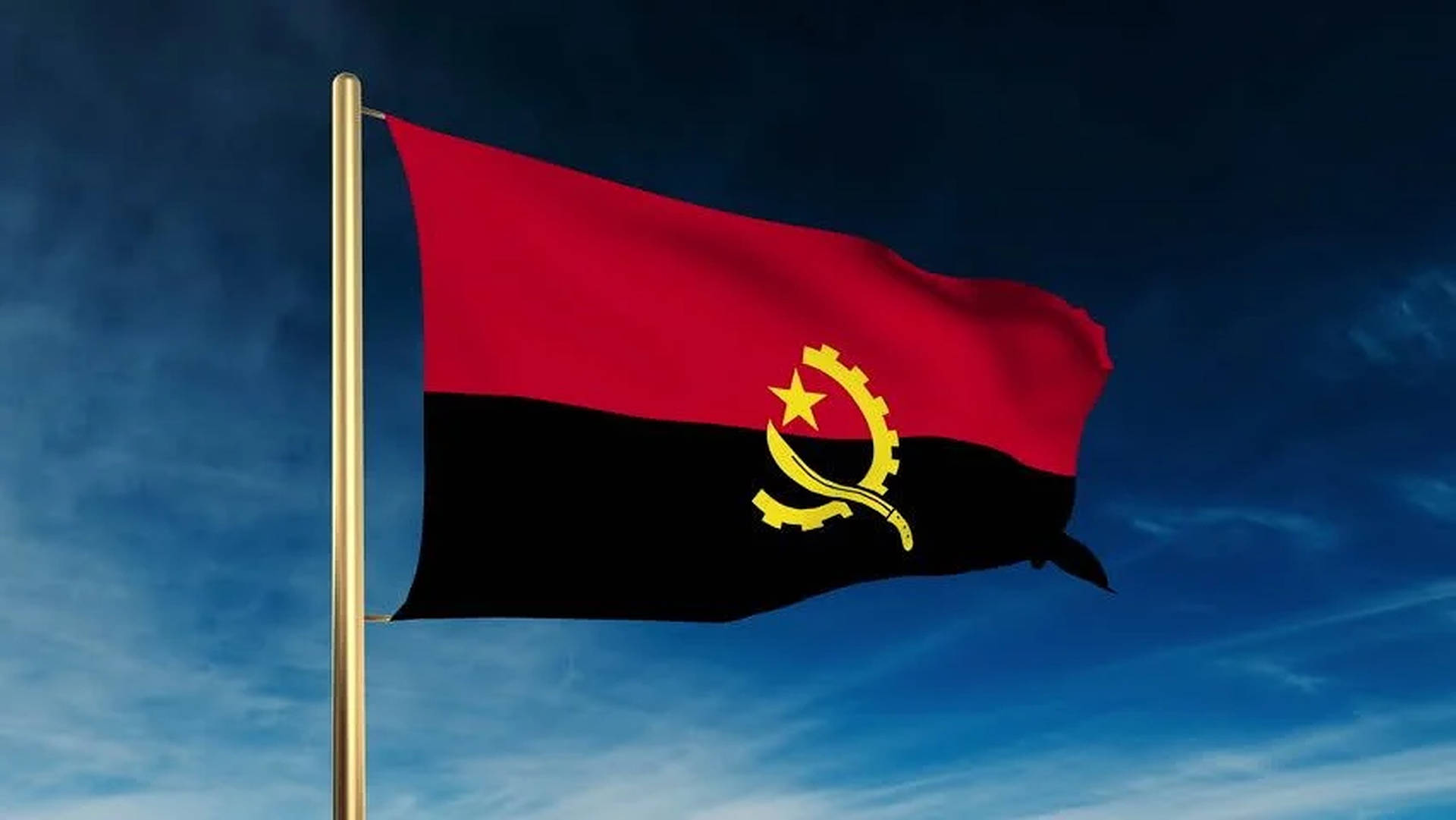 Angola Waving Flag Wallpaper