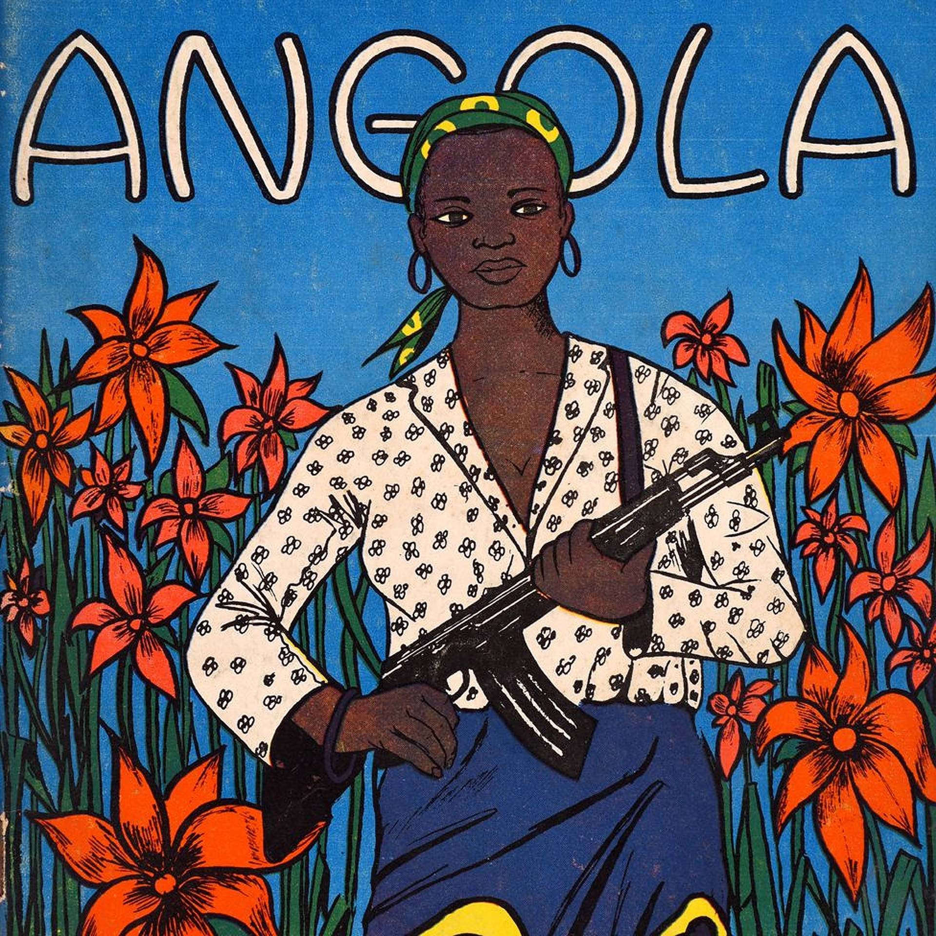 Angolansk Kvinde Med Gevær Wallpaper