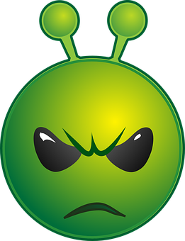 Angry Alien Emoji Graphic PNG