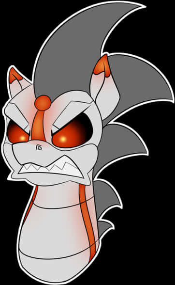 Angry_ Animated_ Dragon_with_ Red_ Eyes PNG