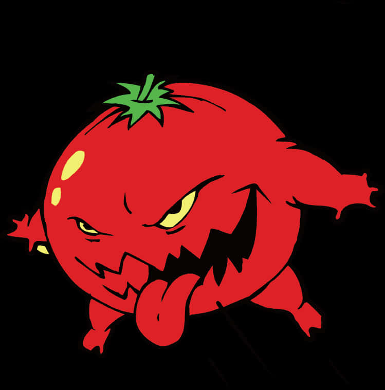 Angry Animated Tomato Character PNG