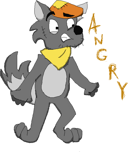 Angry Anthropomorphic Wolf Character PNG