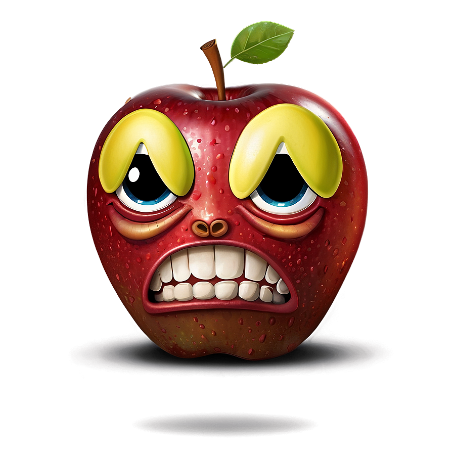 Angry Apple Cartoon Png Gak PNG