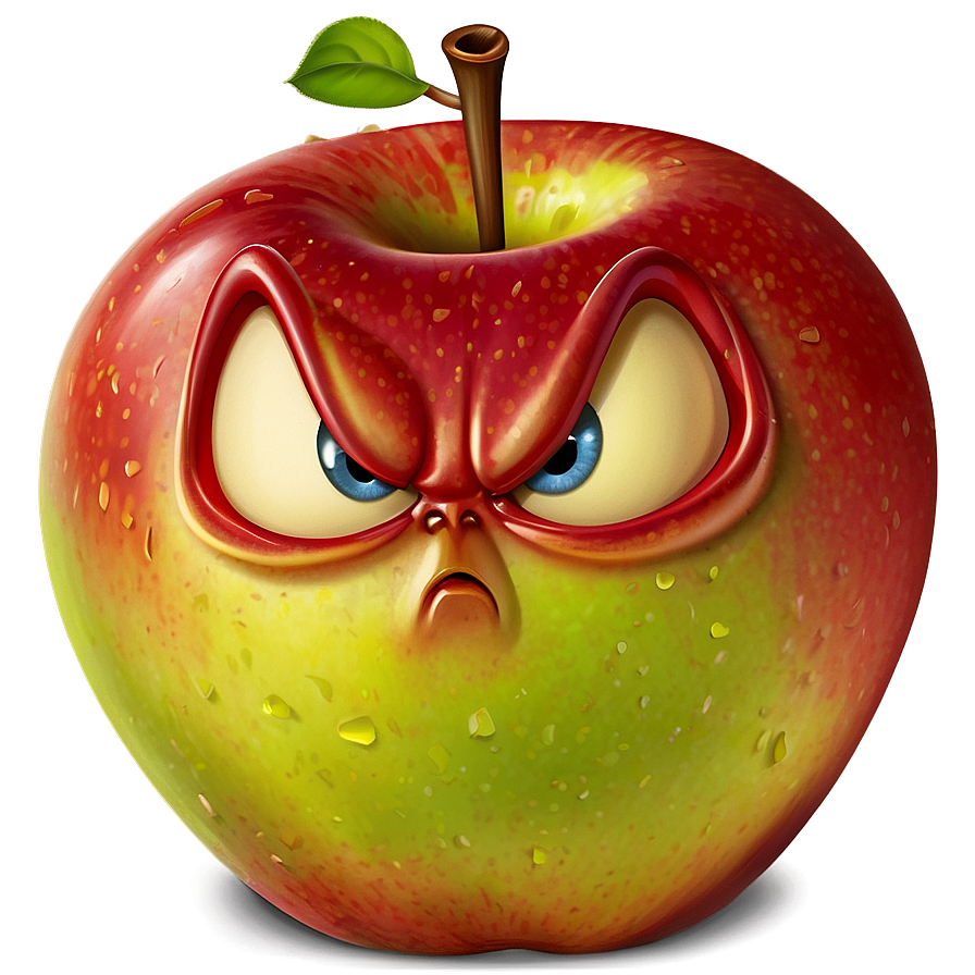 Angry Apple Cartoon Png Wun PNG