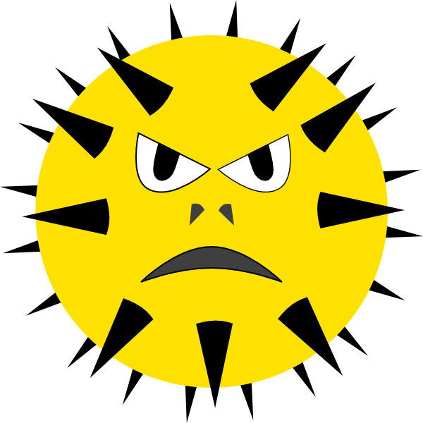 Angry Bacteria Cartoon Illustration PNG