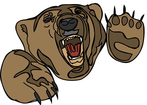 Angry Bear Illustration PNG