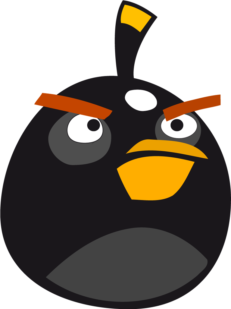 Angry Bird Black Character Illustration PNG