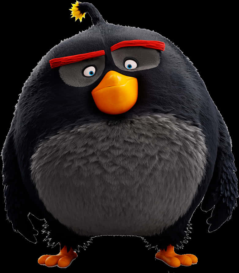 Angry Bird Bomb Character PNG