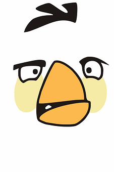 Angry Bird Face Cartoon PNG