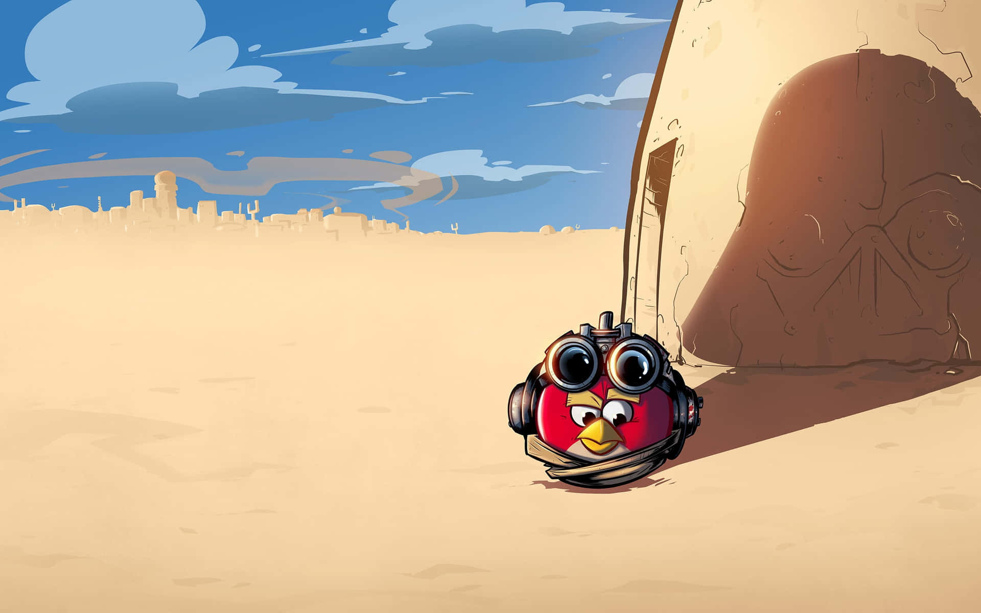 Angry Bird Star Wars Desert Scene Wallpaper