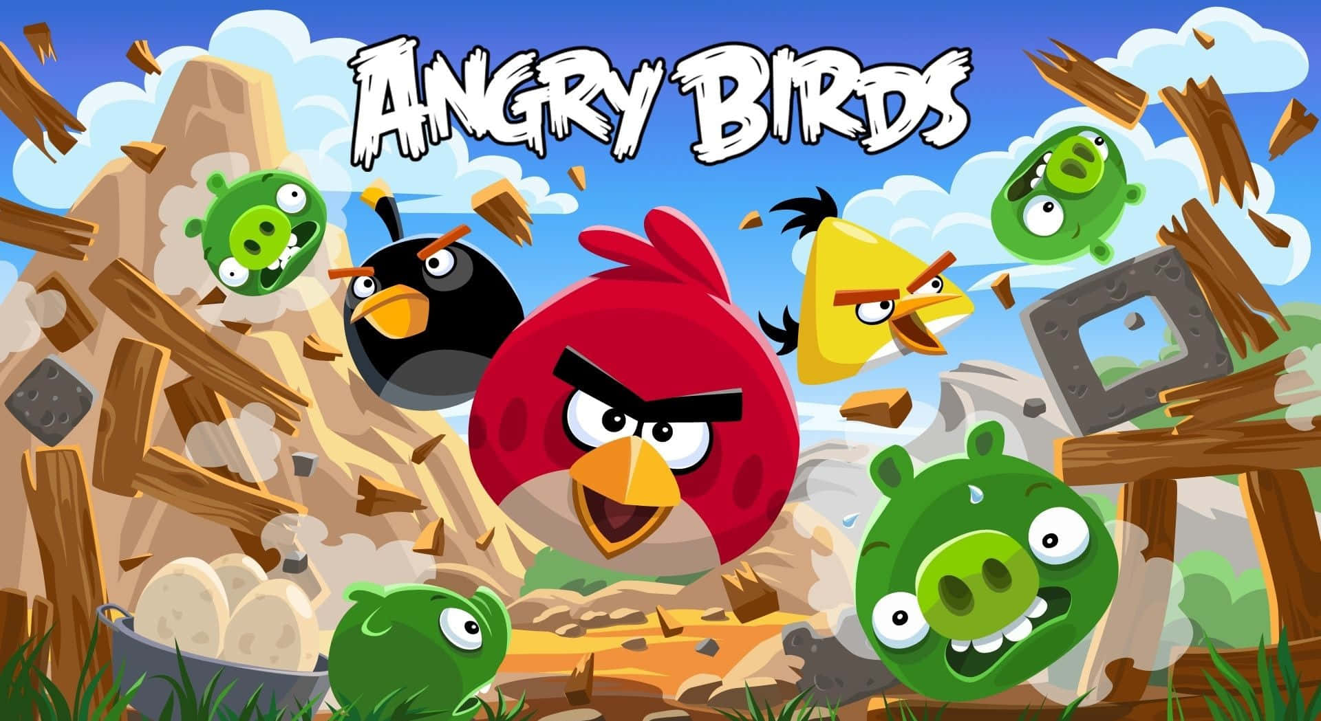 Image  Angry Birds Playful Chicks Gather Around an Egg