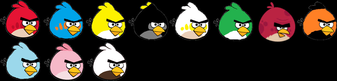 Angry Birds Character Lineup PNG