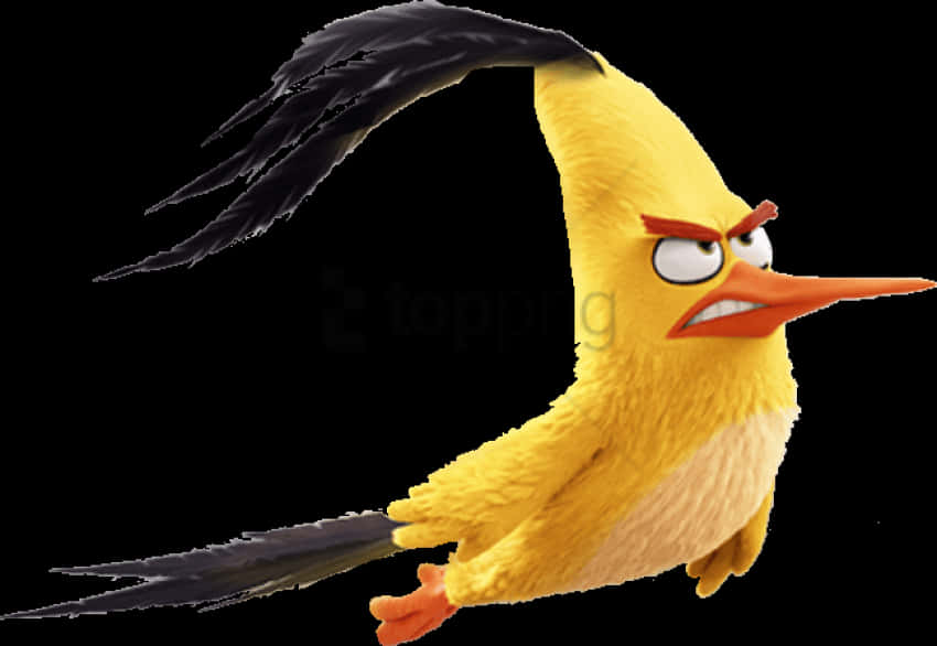 Angry Birds Yellow Bird In Flight PNG