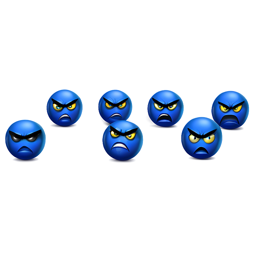 Angry Blue Emoji Png Rwv PNG