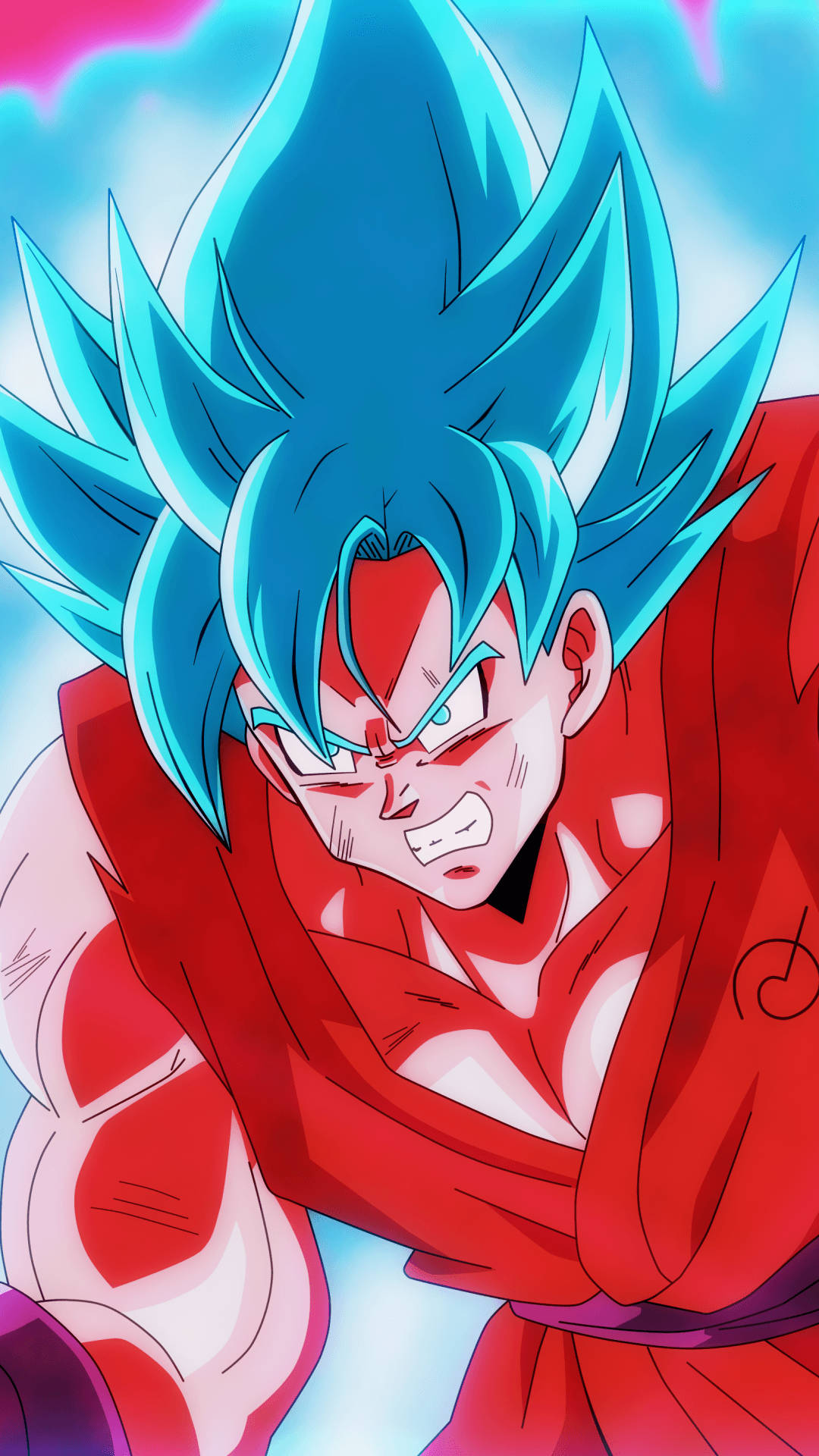 Angry Blue Hair Saiyan Son Goku Iphone Wallpaper