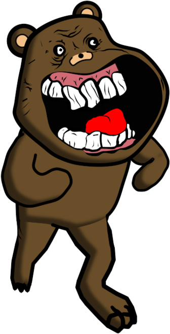 Angry Brown Bear Cartoon PNG