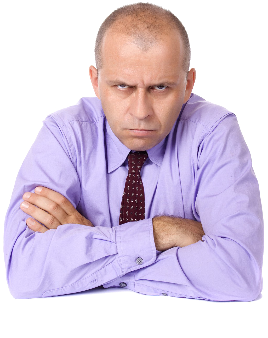 Angry Businessman Arms Crossed PNG