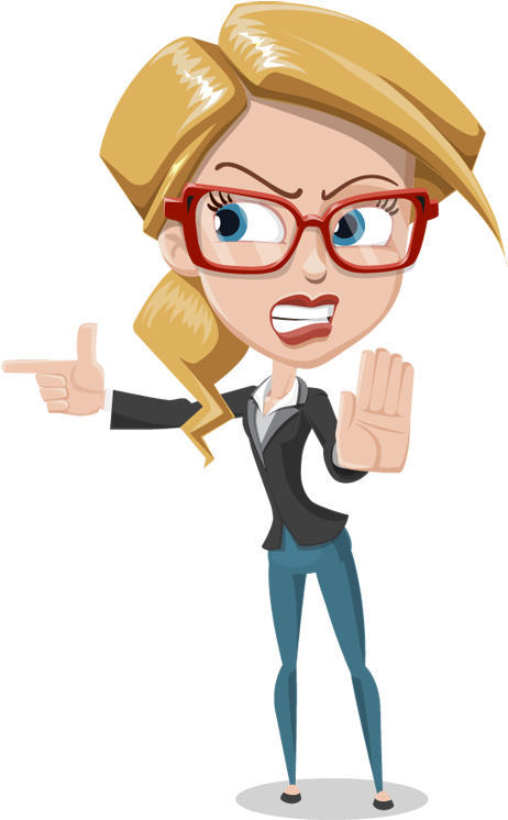 Angry Businesswoman Cartoon PNG