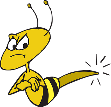 Angry_ Cartoon_ Bee_ Vector PNG