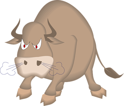Angry Cartoon Bull PNG