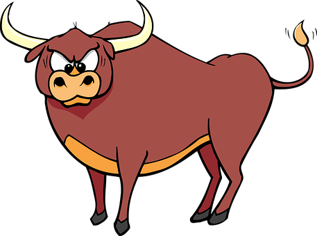Angry Cartoon Bull Illustration PNG