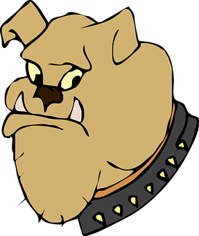 Angry Cartoon Bulldog Graphic PNG