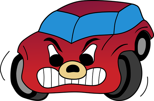 Angry Cartoon Car Character PNG