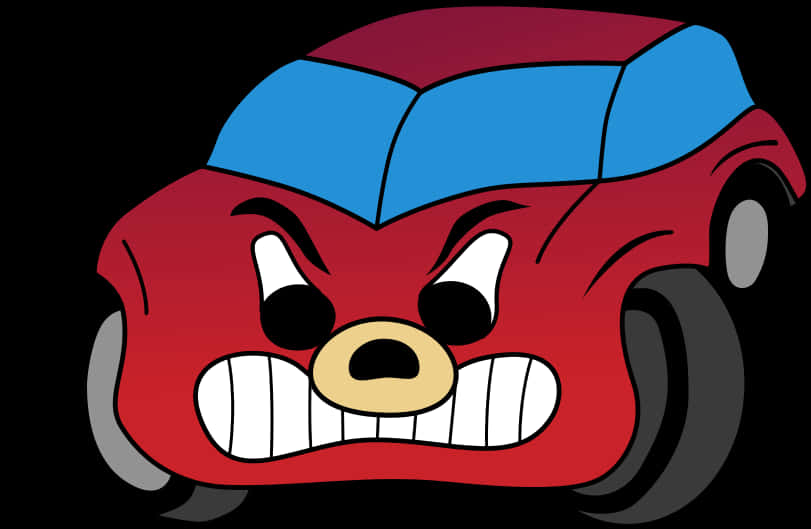 Angry Cartoon Car Side View PNG