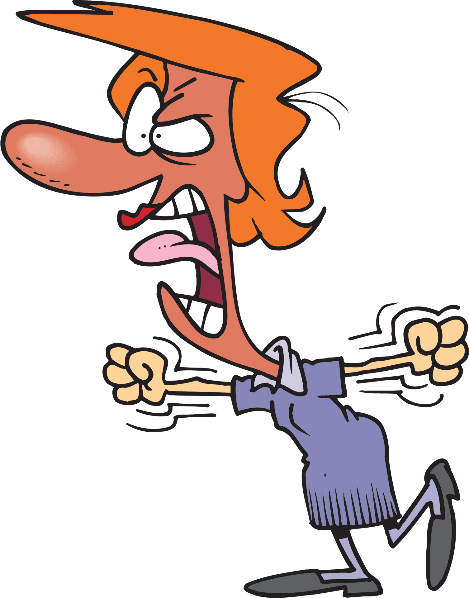 Angry Cartoon Character Shouting PNG