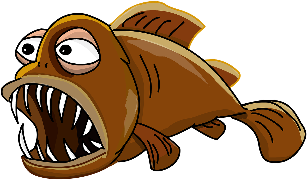 Angry Cartoon Fish PNG