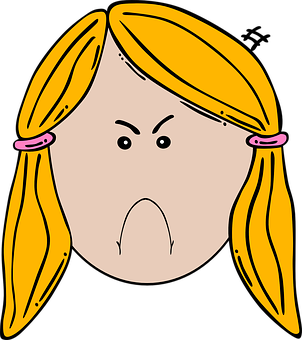 Angry Cartoon Girl Face PNG