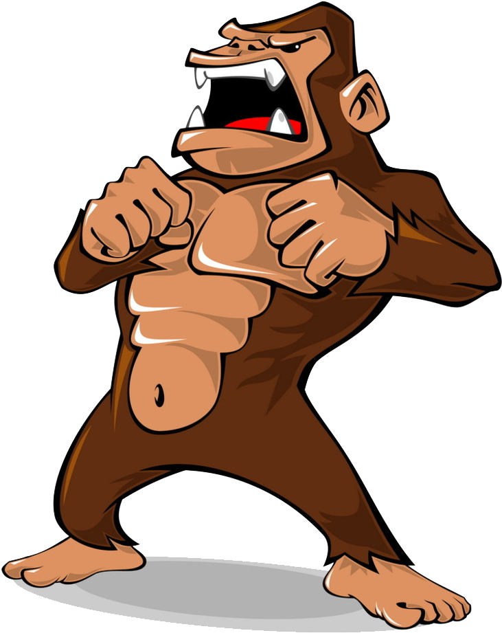 Angry Cartoon Gorilla Thumping Chest PNG