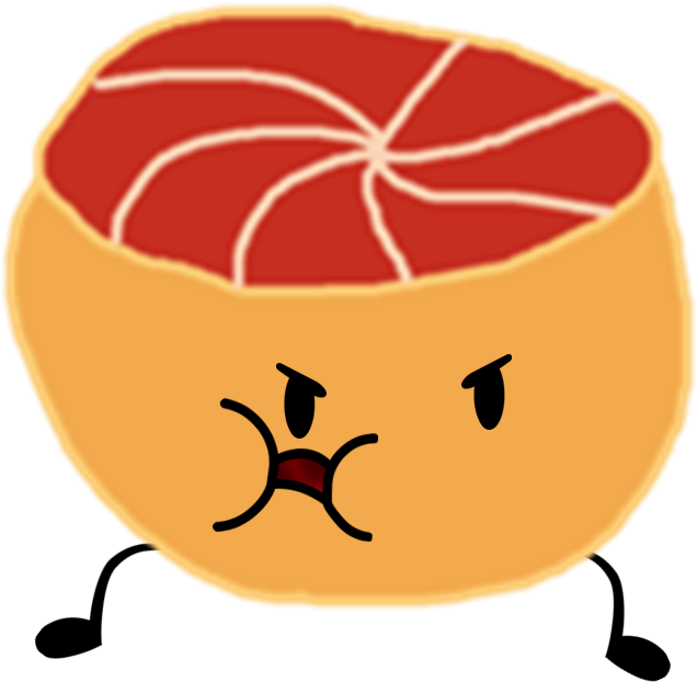 Angry Cartoon Grapefruit Character PNG