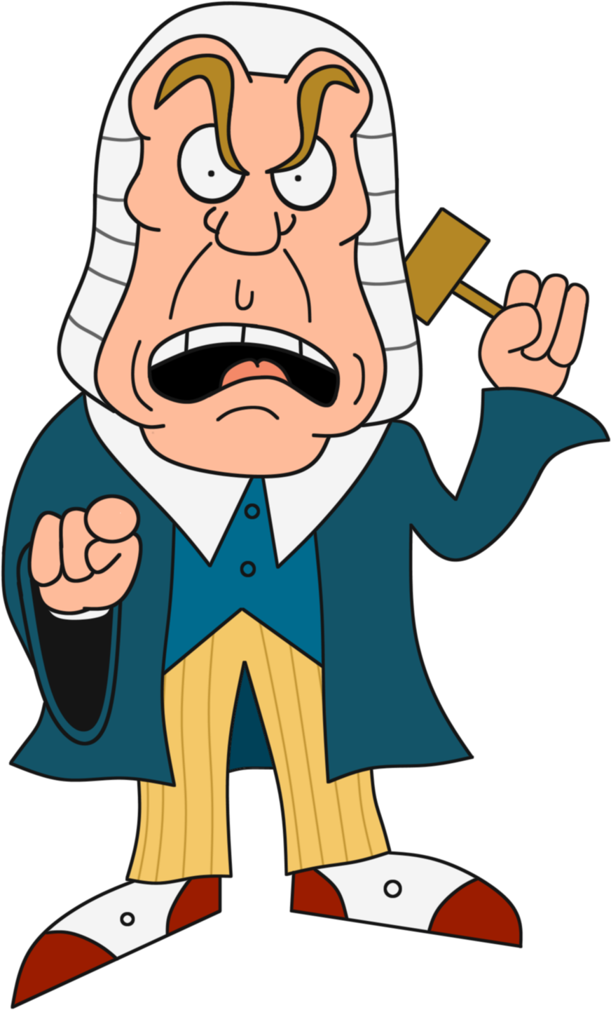 Angry Cartoon Judge Illustration PNG