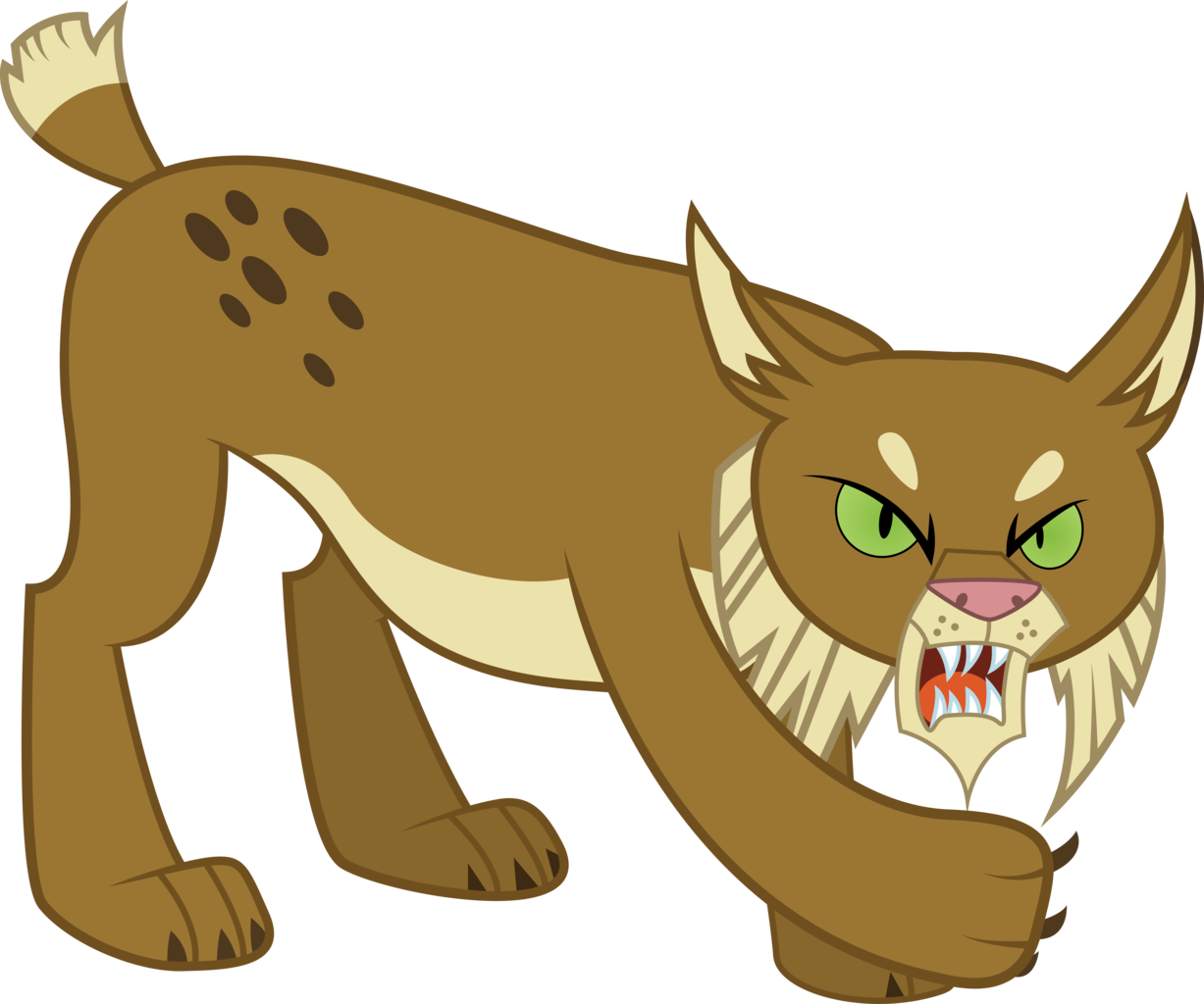 Angry Cartoon Lynx PNG
