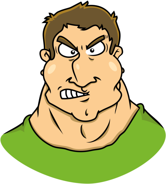 Angry Cartoon Man Green Shirt PNG